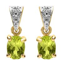 Peridot and Diamond Dangle Earrings 202//202